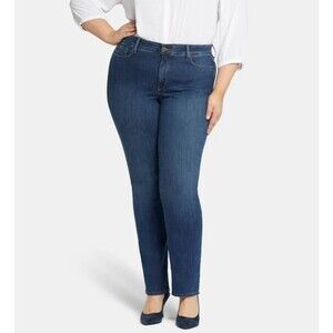 NYDJ Jeans Plus Size 24W Marilyn Straight‎ Lift Tuck Stretch Medium Blue New